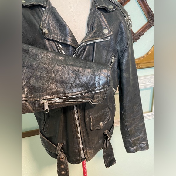 Wilson Black Leather Motorcycle Jacket - Picture 4 of 11